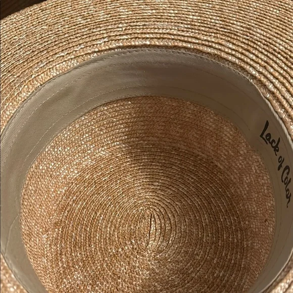 LIKE NEW Lack of Color Spencer Gold Foil Boater Hat - Picture 4 of 5